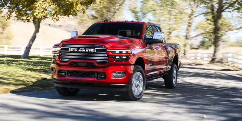 Front side view of Ram 2500 truck parked outdoors