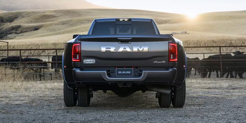 Rear view of Ram 3500 truck parked outdoors